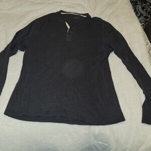 Rag N Bone Black Henley SIZE L